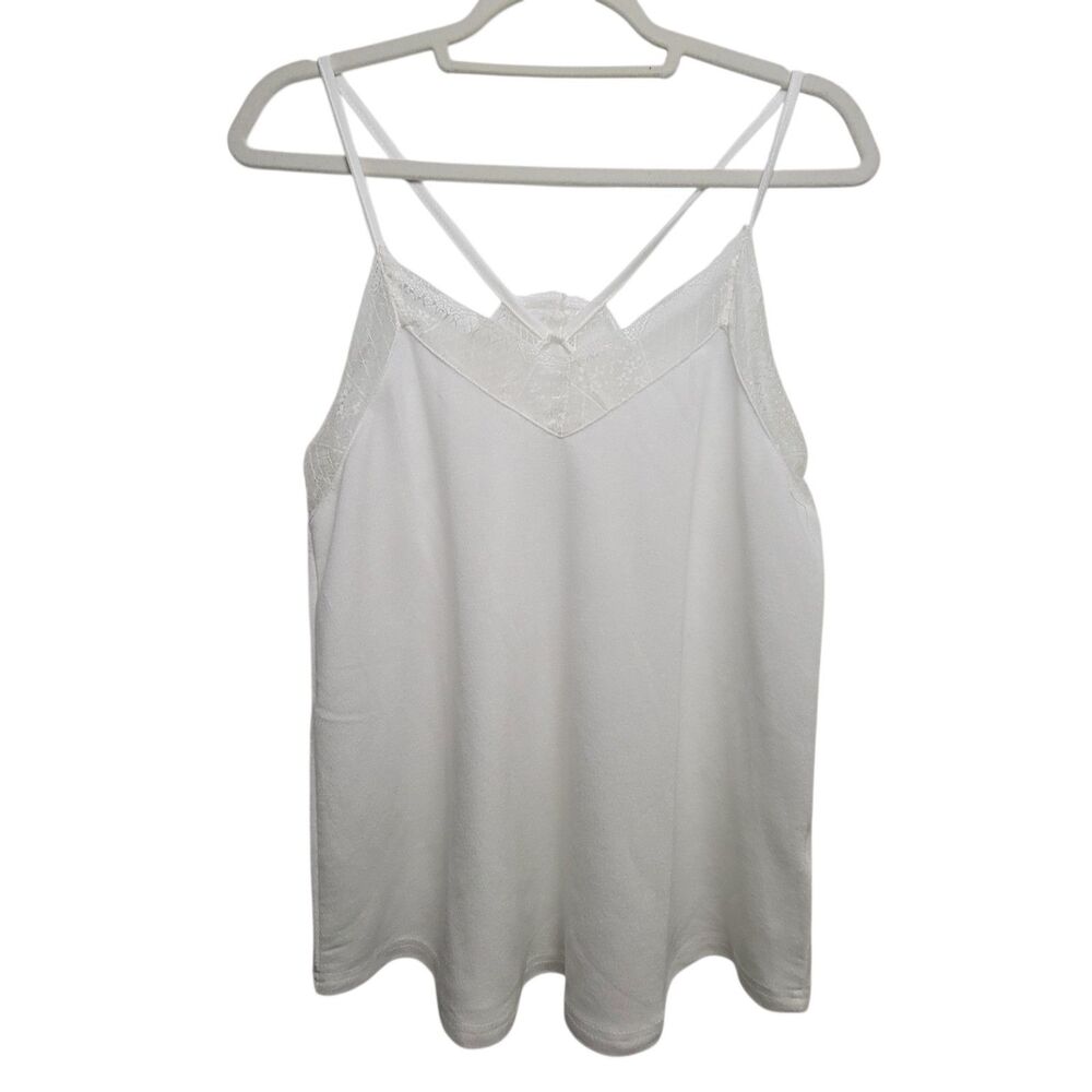 No Brand White Shiny See Through Spaghetti Top